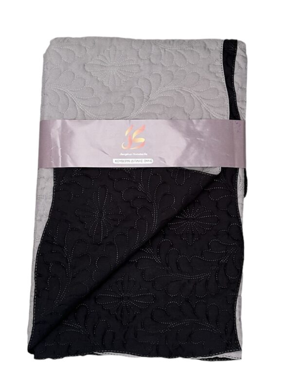 Καλοκαιρινό Κουβερλί Διπλής Όψης 100% microfiber 160x220 Μαύρο/Γκρί