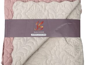 Καλοκαιρινό Κουβερλί Διπλής Όψης 100% microfiber 160x220 Ρόζ/Κρέμ