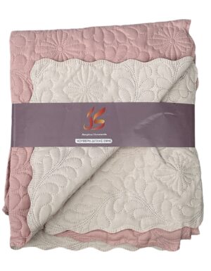 Καλοκαιρινό Κουβερλί Διπλής Όψης 100% microfiber 160x220 Ρόζ/Κρέμ