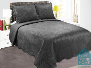 Σετ μονό κουβερλί Giorgio Super Soft βελουτέ 160x220  γκρί σκούρο