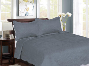 Σετ μονό κουβερλί Giorgio Super Soft βελουτέ 160x220  γκρί ανοιχτό