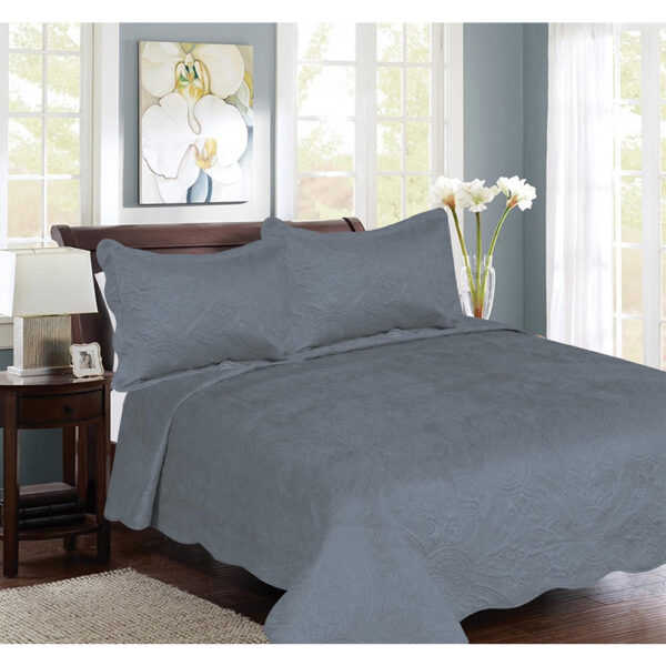 Σετ μονό κουβερλί Giorgio Super Soft βελουτέ 160x220  γκρί ανοιχτό