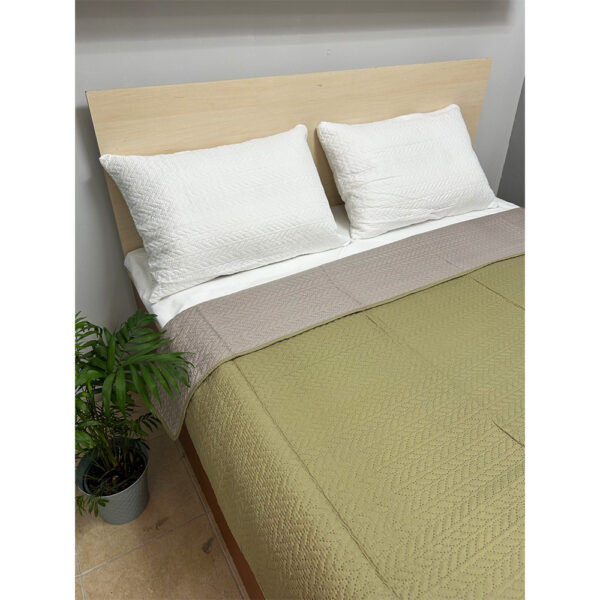 Κουβερλί διπλής όψης μονόχρωμο 160x210 Χακί/Μπεζ