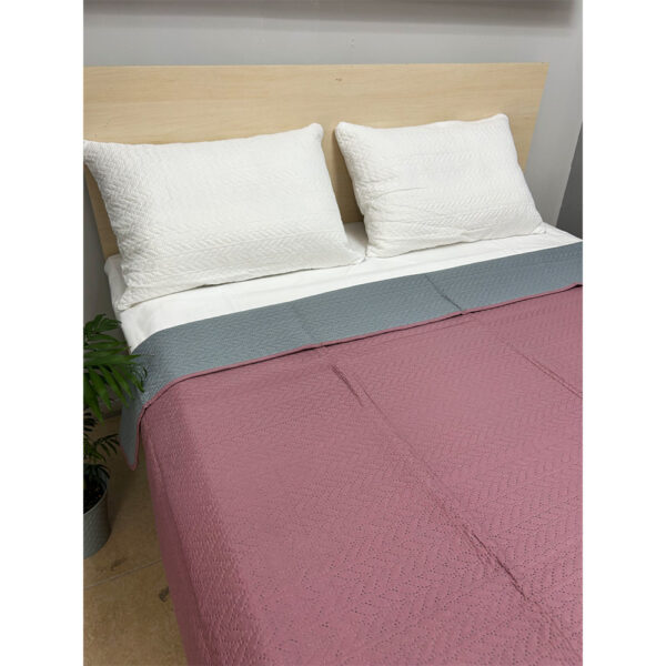Κουβερλί διπλής όψης μονόχρωμο 160x210 Μώβ/Γκρί
