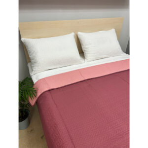 Κουβερλί διπλής όψης μονόχρωμο 160x210 Ροζ/Σάπιο μήλο