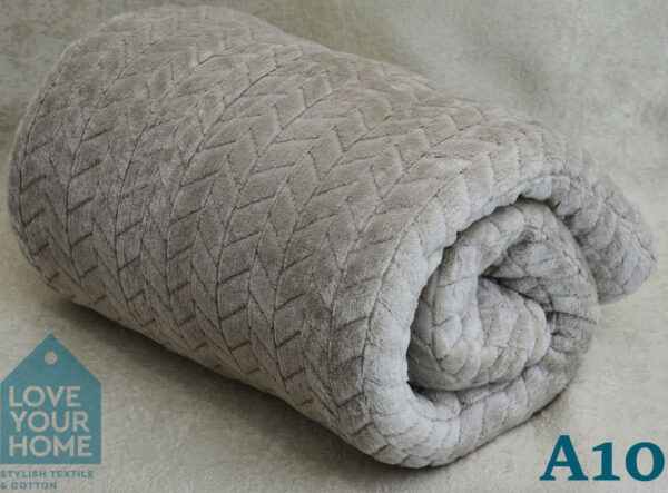 Κουβέρτα Fleece Ζιγκ Ζαγκ  Σε Δυο Διαστάσεις Μόκα