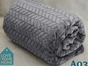 Κουβέρτα Fleece Ζιγκ Ζαγκ  Σε Δυο Διαστάσεις Γκρί Σκούρο