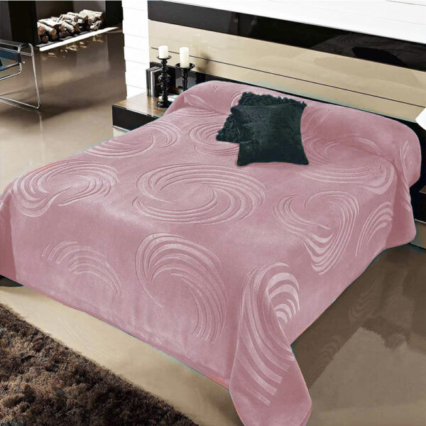 Κουβέρτα ανάγλυφη βελουτέ Linea Home Spin Silk Touch Dusty Pink