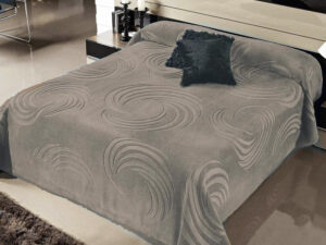 Κουβέρτα ανάγλυφη βελουτέ Linea Home Spin Silk Touch Μόκα