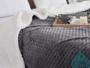 Κουβέρτα sherpa  Super Soft σε δύο διαστάσεις Γκρί Σκούρο