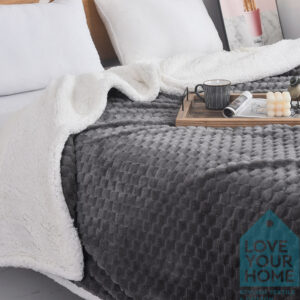 Κουβέρτα sherpa  Super Soft σε δύο διαστάσεις Γκρί Σκούρο