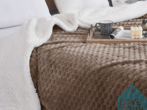 Κουβέρτα sherpa  Super Soft σε δύο διαστάσεις Μόκα
