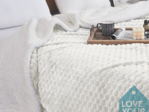 Κουβέρτα sherpa  Super Soft σε δύο διαστάσεις Λευκή