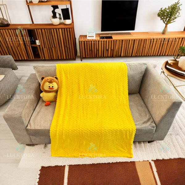 Κουβέρτα Fleece Ζιγκ Ζαγκ  Σε Δυο Διαστάσεις Κίτρινο