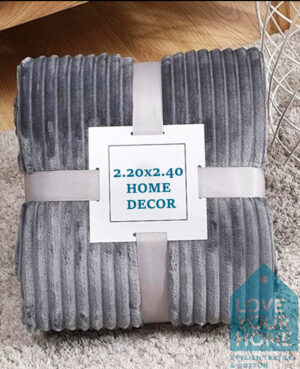 Κουβέρτα Fleece ανάγλυφη υπέρδιπλη 220x240 Γκρί Ανοιχτό
