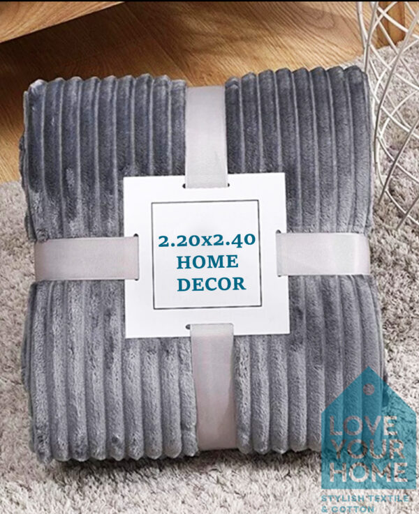 Κουβέρτα Fleece ανάγλυφη υπέρδιπλη 220x240 Γκρί Ανοιχτό