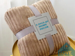 Κουβέρτα Fleece ανάγλυφη υπέρδιπλη 220x240 Μπέζ