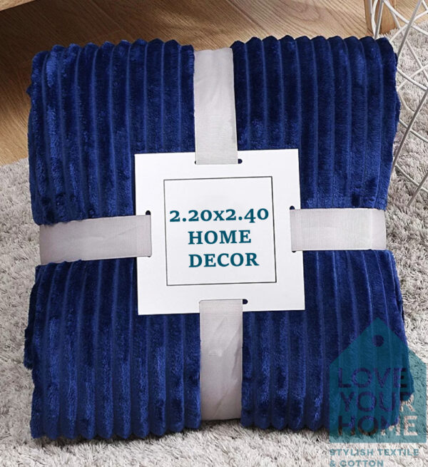 Κουβέρτα Fleece ανάγλυφη υπέρδιπλη 220x240 Μπλέ