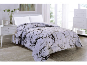 Κουβερτοπάπλωμα Flannel Υπέρδιπλο Ισοθερμικό Marble Γκρί