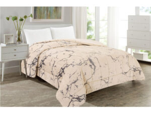 Κουβερτοπάπλωμα Flannel Υπέρδιπλο Ισοθερμικό Marble Μπέζ