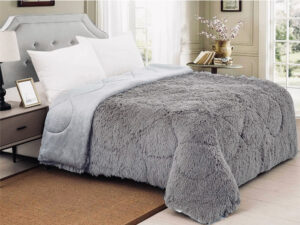 Κουβερτοπάπλωμα γούνινο Hairy  γκρί Linea Home