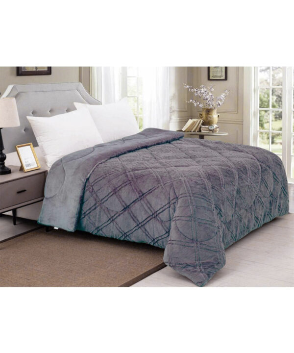 Κουβερτοπάπλωμα γούνινο Diamond  ανθακί Linea Home