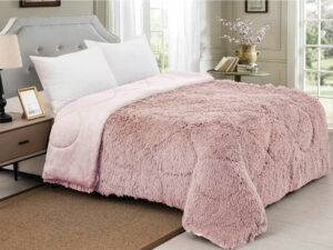 Κουβερτοπάπλωμα γούνινο Hairy  Dusty Pink Linea Home