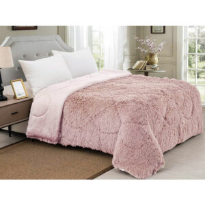 Κουβερτοπάπλωμα γούνινο Hairy  Dusty Pink Linea Home