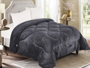 Κουβερτοπάπλωμα Flannel Υπέρδιπλο Ισοθερμικό Linea Home Minos 220x240 Γκρί