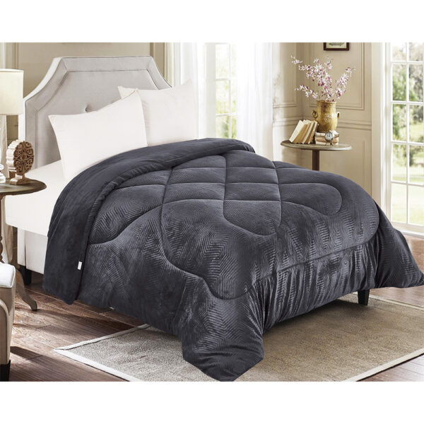 Κουβερτοπάπλωμα Flannel Υπέρδιπλο Ισοθερμικό Linea Home Minos 220x240 Γκρί