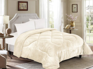 Κουβερτοπάπλωμα Flannel Υπέρδιπλο Ισοθερμικό Linea Home Minos 220x240 Εκρού