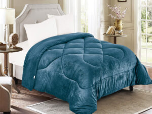 Κουβερτοπάπλωμα Flannel Υπέρδιπλο Ισοθερμικό Linea Home Minos 220x240 Πετρόλ
