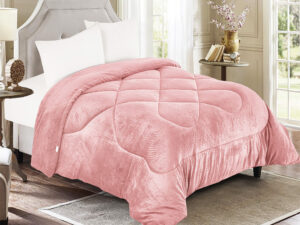 Κουβερτοπάπλωμα Flannel Υπέρδιπλο Ισοθερμικό Linea Home Minos 220x240 Ρόζ