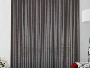Έτοιμη ραμμένη κουρτίνα με τρέσα (2.80x2.80)- Γάζα μονόχρωμη καφέ GM03