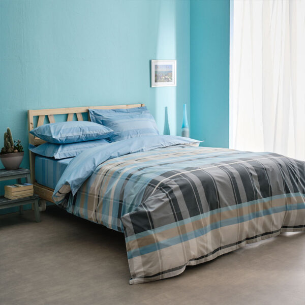 Σεντόνι King Size Salonica σχ.Σκωτία(μπλέ) 240 x 260
