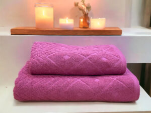 Πετσέτα ζακάρ πενιέ  550 γρ/μ² Linea Home 80x150 Dusty Pink