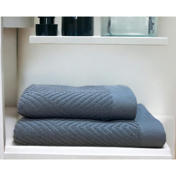 Πετσέτα ζακάρ πενιέ  550 γρ/μ² Linea Home 50x90 Γκρί Σκούρο