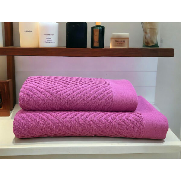 Πετσέτα ζακάρ πενιέ  550 γρ/μ² Linea Home 80x150 Dusty Pink
