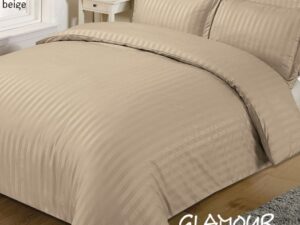 Σετ σεντόνια “Glamour” μονόχρωμα Beige poly/cotton 170x280 + μαξιλαροθήκη 52x72cm