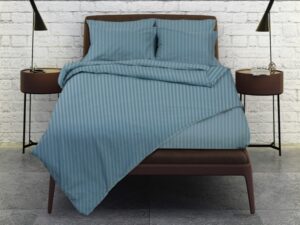 Σετ σεντόνια “Glamour” μονόχρωμα Blue poly/cotton 170x280 + μαξιλαροθήκη 52x72cm