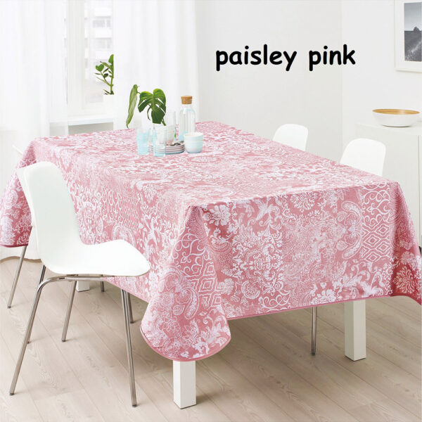 Τραπεζομάντηλο αλέκιαστο Σχ. Paisley pink 100%pol.
